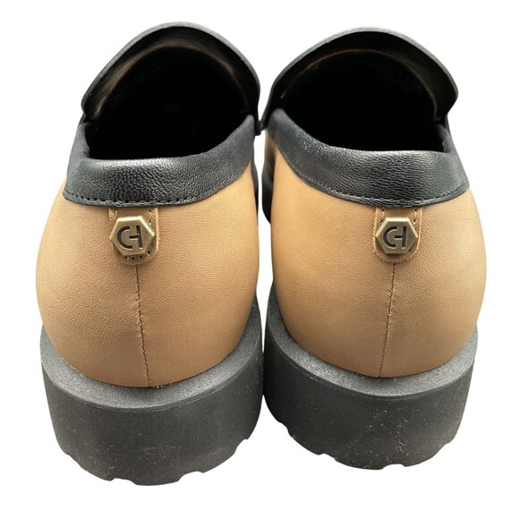 Cole Haan Geneva Penny Loafers Shoes Sz 8.5 Water Resistant Cream & Tan Womens - Picture 3 of 8